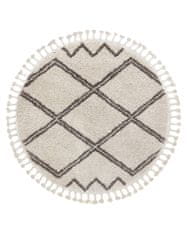Dywany Łuszczów Kusový koberec Berber Asila cream and brown kruh 120x120 (priemer) kruh