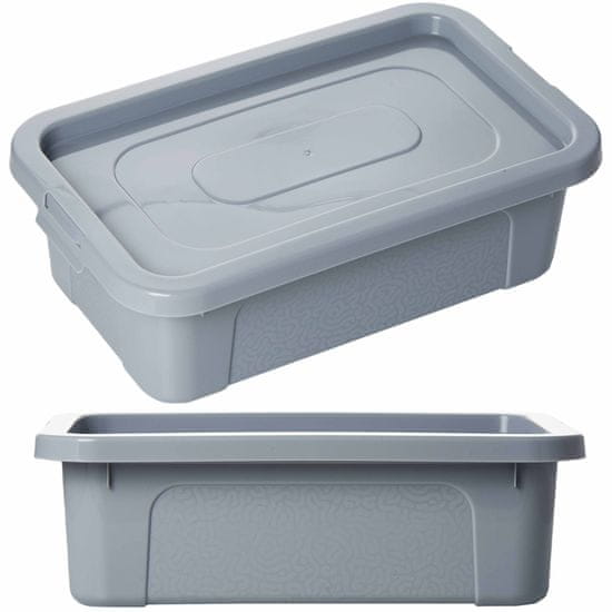 EDANTI Plastový Box S Vekom Multibox 33X20X10 Cm, 4,5 L, Sivý