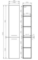 CERSANIT LARA S926-008-DSM Stĺpik 150x30, orech - Cersanit