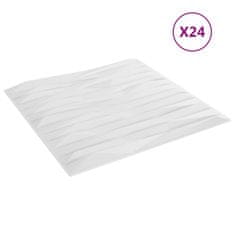 Vidaxl Nástenné panely 24 ks biele 50x50 cm EPS 6 m² kameň