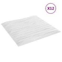 Vidaxl Nástenné panely 12 ks biele 50x50 cm EPS 3 m² kameň