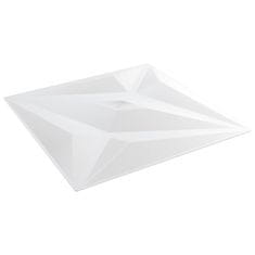 Vidaxl Nástenné panely 24 ks biele 50x50 cm EPS 6 m² hviezda