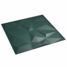 Vidaxl Nástenné panely 48 ks zelené 50x50 cm EPS 12 m² diamant