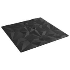 Vidaxl Nástenné panely 12 ks čierne 50x50 cm EPS 3 m² ametyst