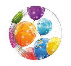 Procos Papierové taniere Sparkling Balloons - 8 ks / 19,5 cm