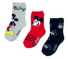 Eplusm Chlapčenské vysoké ponožky Smile Mickey Mouse 3 ks 35–38 Viacfarebná