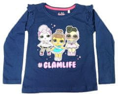 Eplusm Dievčenské tričko s dlhým rukávom LOL Glamlive 110 / 4–5 rokov Modrá