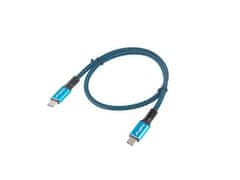 USB-C M/M 4.0 kábel 0,5m 100W 8K 30Hz modro-čierna