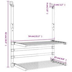 Vidaxl Stojan na sušenie na balkón 54x25x42 cm hliník