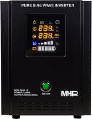 MHpower MHPower záložní zdroj MPU-1200-12, UPS, 1200W, čistý sinus, 12V