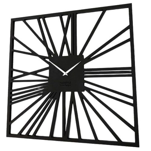 Flexistyle Nástenné hodiny Loft Square z226-1-2-x, 80 cm čierna