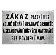 Retro Cedule Ceduľa Zákaz pasení hus volné běhaní hrabavé dubeže