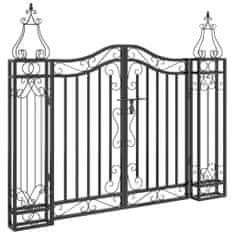 Petromila vidaXL Záhradná brána čierna 121x8x100 cm kované železo 