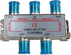 HADEX Rozbočovač IN/4x OUT 5-2400 MHz CE s F konektormi