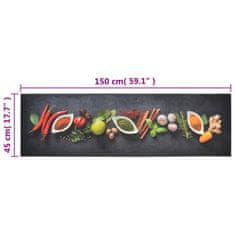 Vidaxl Kuchynský koberec umývateľný Spices 45x150 cm zamat