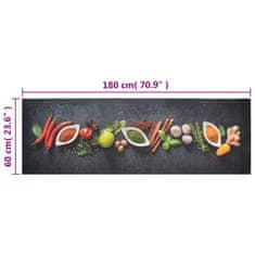 Vidaxl Kuchynský koberec umývateľný Spices 60x180 cm zamat