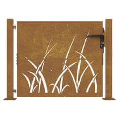 Petromila vidaXL Záhradná brána 105x80 cm kortenová oceľ dizajn trávy