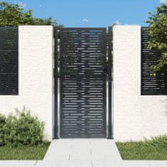 Petromila vidaXL Záhradná brána antracitová 105x180 cm oceľ dizajn štvorca