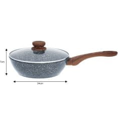 KINGHoff Panvica Wok 24 cm Granit Wood Kh-1583