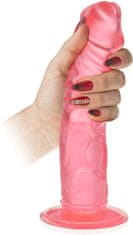 XSARA Objemný žilnatý penis na silné přísavce zahnuté dildo 22 cm - 72497277