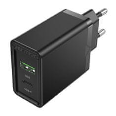 Vention Sieťová nabíjačka EU USB-A (18 W) USB-C (20 W) Vention FBBB0-EU 2,4 A PD3.0 (čierna)