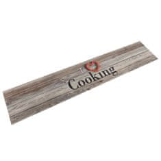 Vidaxl Kuchynský koberec umývateľný Cooking sivý 60x300 cm zamat