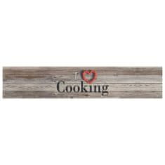 Vidaxl Kuchynský koberec umývateľný Cooking sivý 60x300 cm zamat