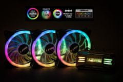 1stCool Fan KIT AURA EVO 2 ARGB, 3x Dual Ring ventilátor (120mm) + radič + dálkový ovládač