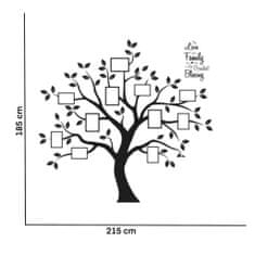 PIPPER. Samolepka na stenu "Strom s fotkami 3 - čierna" 185x215cm