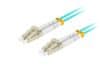 optický patch cord MM LC/UPC-LC/UPC duplex 1m LSZH OM3 50/125 priemer 3mm, farba cyan