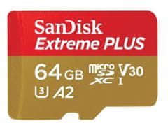 SanDisk Extreme PLUS/micro SDXC/64GB/UHS-I U3/Class 10/+ Adaptér