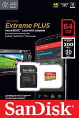 SanDisk Extreme PLUS/micro SDXC/64GB/UHS-I U3/Class 10/+ Adaptér