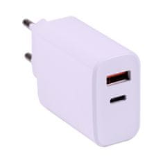 KOMA Napájací adaptér 20 W, USB-A / USB-C pre Apple iPhone / iPad, rýchle nabíjanie, biely