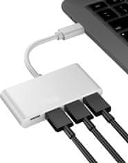 KOMA Rozbočovač USB-C 4v1, multiportový, 2x USB-A 2.0, 1x USB-A 3.0, 1x USB-C