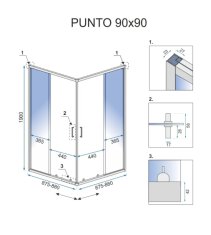 REA REA Sprchovací kút Punto chróm 90x90 REA-K0867 - Rea