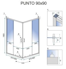 REA REA Sprchovací kút Punto chróm 90x90 REA-K0867 - Rea