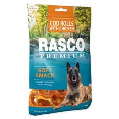 RASCO PREMIUM Pochoutka tresčí rolky obalené kuřecím masem 80 g