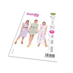 Burda Strih Burda 6009 - Tričkové šaty s gumou v páse, maxi šaty