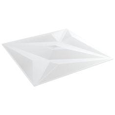 Vidaxl Nástenné panely 12 ks biele 50x50 cm EPS 3 m² hviezda