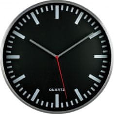MPM QUALITY Nástenné hodiny, 2483.7090 - strieborná/čierna, 30cm