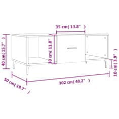 Vidaxl Konferenčný stolík betónovo sivý 102x50x40 cm kompozitné drevo