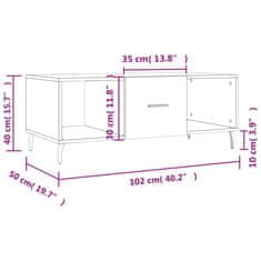 Vidaxl Konferenčný stolík dymový dub 102x50x40 cm kompozitné drevo