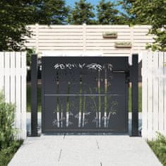 Petromila vidaXL Záhradná brána, antracitová 105x80 cm, oceľ, bambusový dizajn