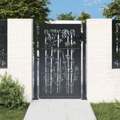 Petromila vidaXL Záhradná brána antracitová 105x130 cm oceľ dizajn bambusu