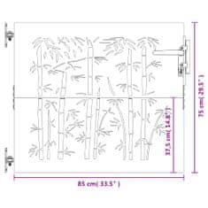 Petromila vidaXL Záhradná brána 85x75 cm kortenová oceľ dizajn bambusu