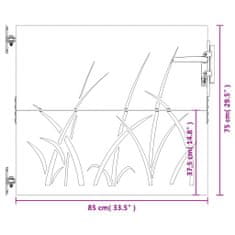 Petromila vidaXL Záhradná brána 85x75 cm kortenová oceľ dizajn trávy
