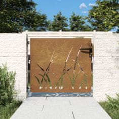 Petromila vidaXL Záhradná brána 85x75 cm kortenová oceľ dizajn trávy