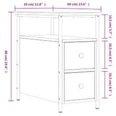 Petromila vidaXL Nočné stolíky 2 ks čierne 30x60x60 cm kompozitné drevo