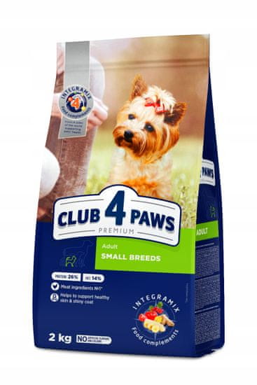 Club4Paws Premium CLUB 4 PAWS PREMIUM KOMPLETNÉ SUCHÉ KRMIVO PRE DOSPELÝCH PSOV MALÝCH PLEMIEN 2 KG + DARČEK