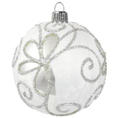 Decor By Glassor Vianočná sklenená guľa s dekorom mrazu